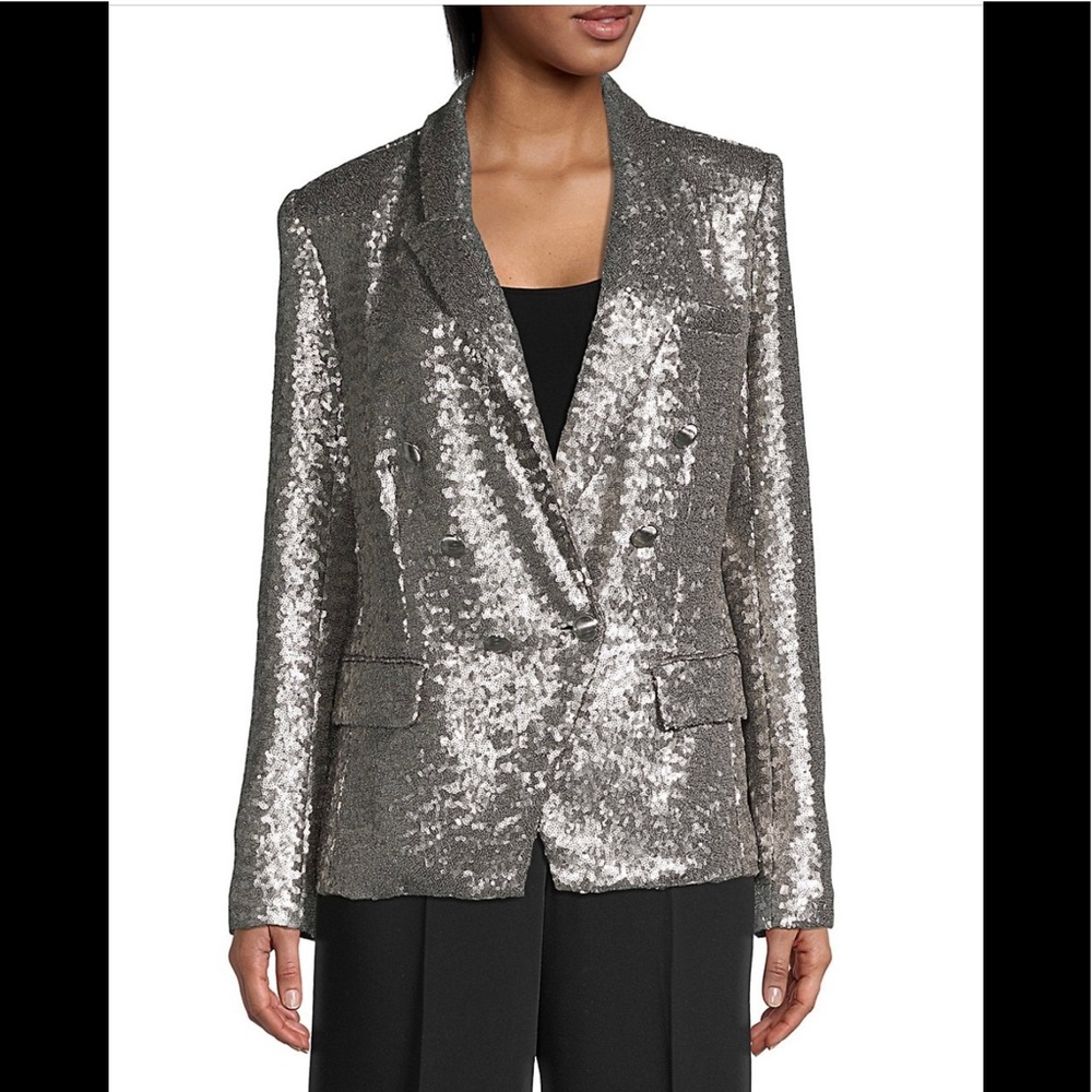 2X “HOST PICK” L’Agence Kenzie Sequined Double Breasted Blazer